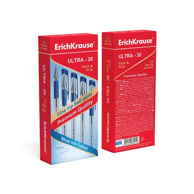 Ручка шариковая синяя EK Ultra L-30 прозрач. корпус 0,7мм Превью 2