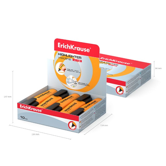 Маркер-выделитель оранжевый Visioline V-12 Превью 3