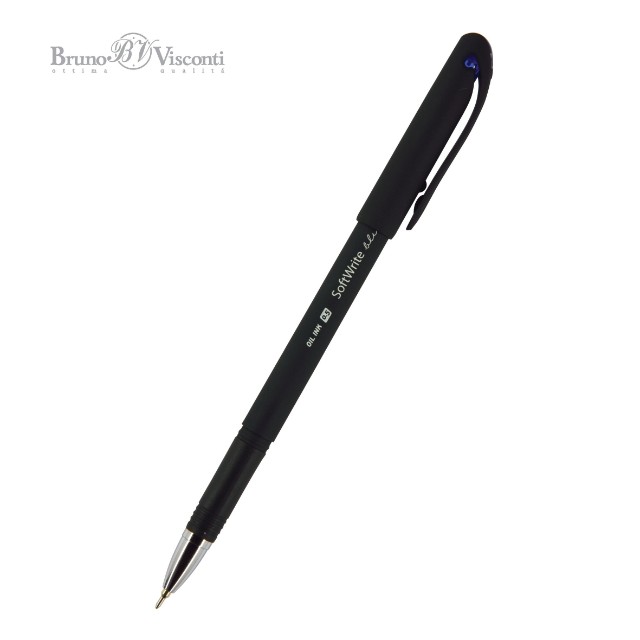 Ручка шариковая синяя BV SoftWrite Black на маслян. основе