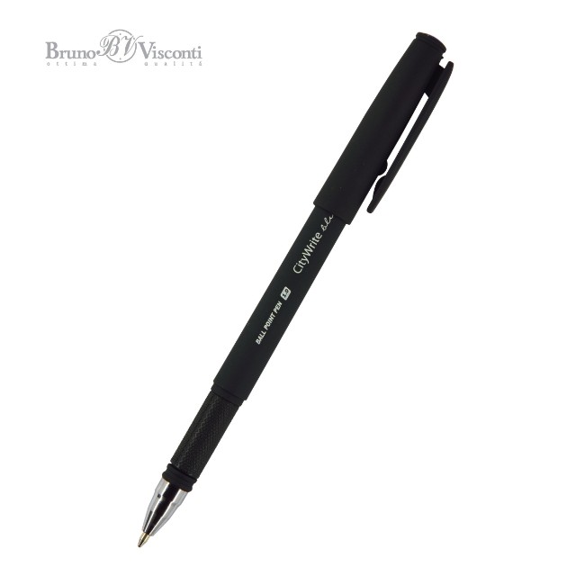 Ручка шариковая синяя BV CityWrite Black синяя 1мм черный корпус
