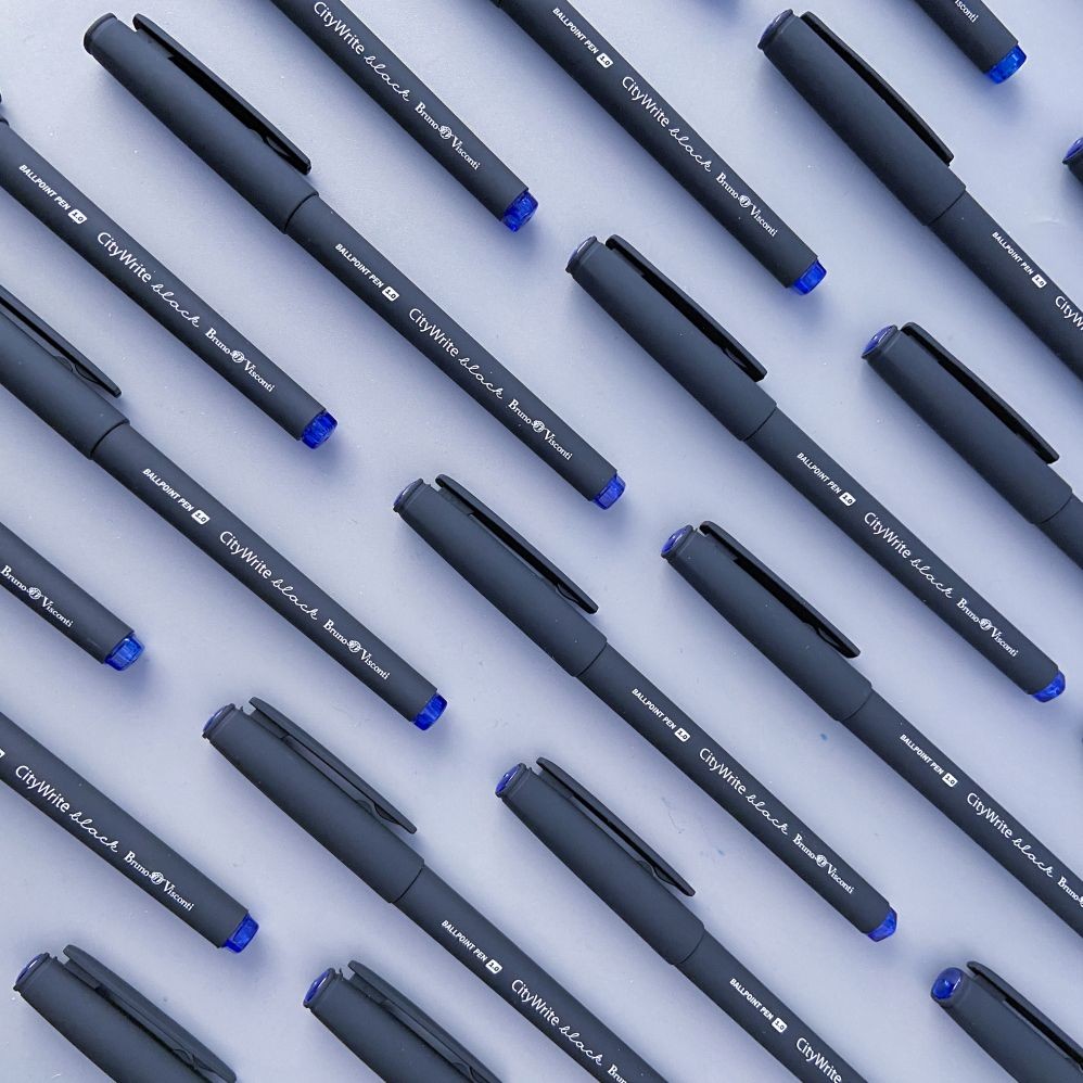Ручка шариковая синяя 1 мм. Ручка шариковая Bruno Visconti 20-0216 "Verona" синяя 1,0мм черный корпус.
