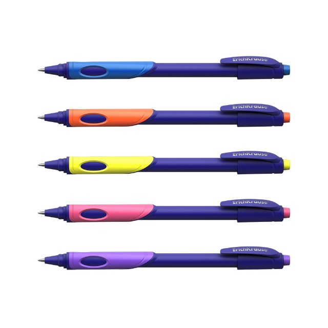 Ручка шариковая синяя EK Ultra Glide ErgoLine Kids 0,7мм ассорти под пальчики Превью 1