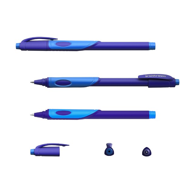 Ручка шариковая синяя EK Ultra Glide ErgoLine Kids 0,7мм ассорти под пальчики Превью 3