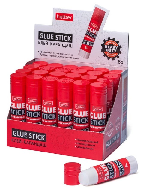 Клей-карандаш 8гр Hatber Превью 1