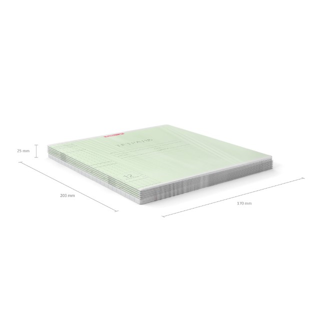 Тетрадь 12л клетка Однотонная. Классика зеленая скругл Превью 1