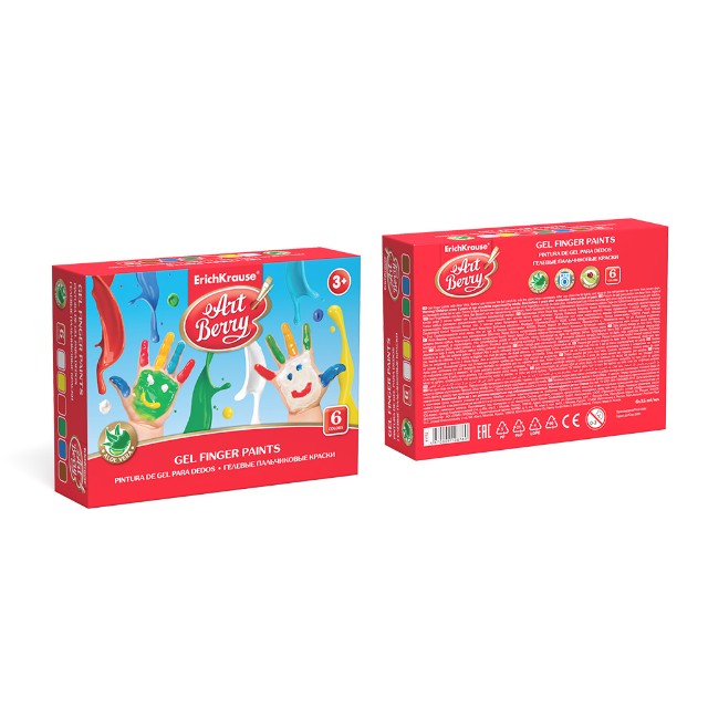 Гуашь пальчиковая 6цв EK Artberry гелевые Превью 1