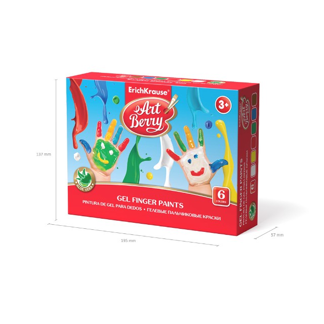 Гуашь пальчиковая 6цв EK Artberry гелевые Превью 3