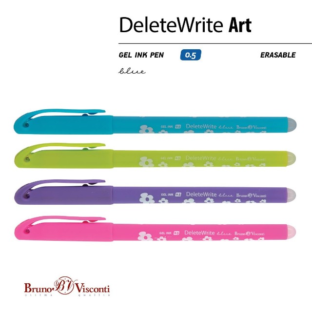 Ручка гелевая Пиши-стирай синяя BV Delete Write Art Превью 1