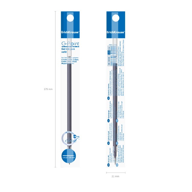 Стержень гелевый синий EK G-POINT extra fine NEW 129мм 0,38 Превью 6