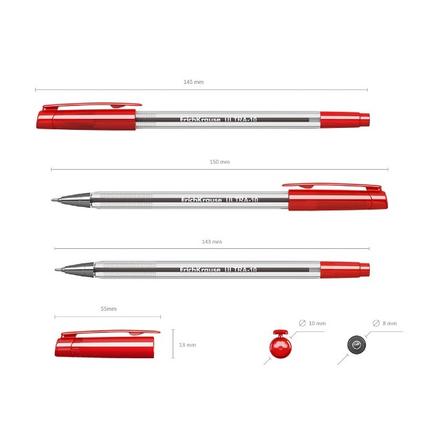 Ручка шариковая красная EK Ultra L-10 0.26мм Превью 1