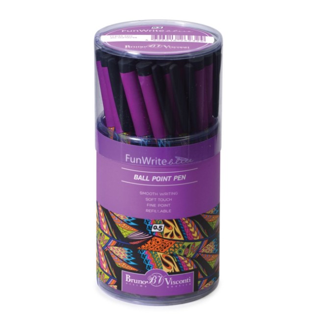 Ручка шариковая синяя BV FunWrite Тропики синяя 0.5мм принт Превью 1