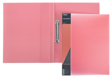 Папка с 2 кольцами 25мм Hatber Красная