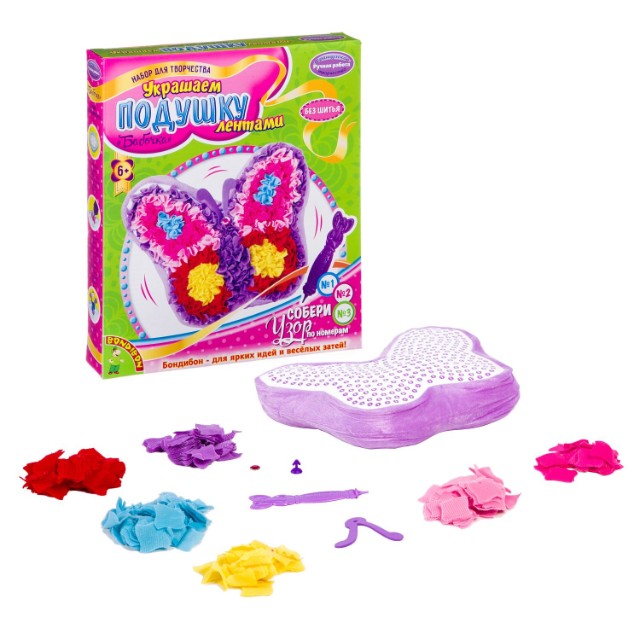 Творч Украшаем подушку лентами Бабочка Превью 2