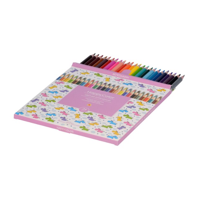 Карандаши цветные 24 цв BV Happy Color треуг к/к Превью 2