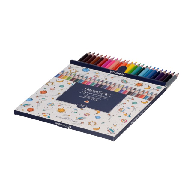 Карандаши цветные 24 цв BV Happy Color треуг к/к Превью 16