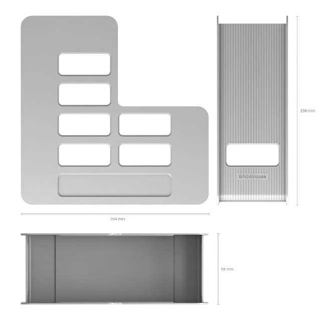 Лоток верт 1отд 100мм EK Techno серый Превью 2