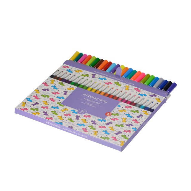 Фломастеры 24 цв BV HappyColor 4 вида к/к Превью 4