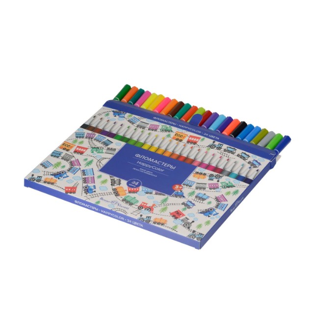 Фломастеры 24 цв BV HappyColor 4 вида к/к Превью 10