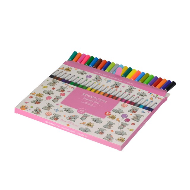 Фломастеры 24 цв BV HappyColor 4 вида к/к Превью 11