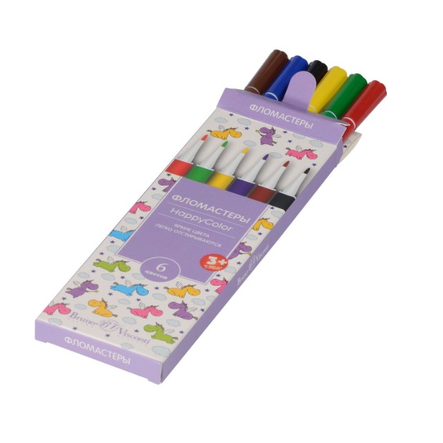 Фломастеры 6 цв BV HappyColor к/к Превью 12