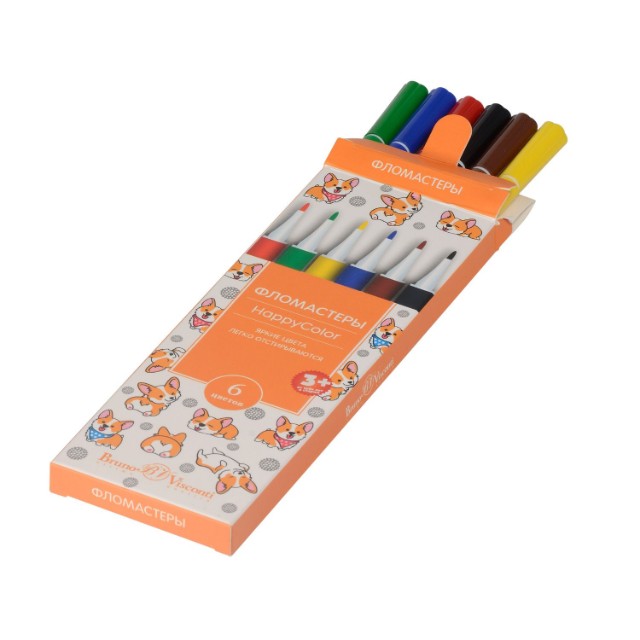 Фломастеры 6 цв BV HappyColor к/к Превью 17