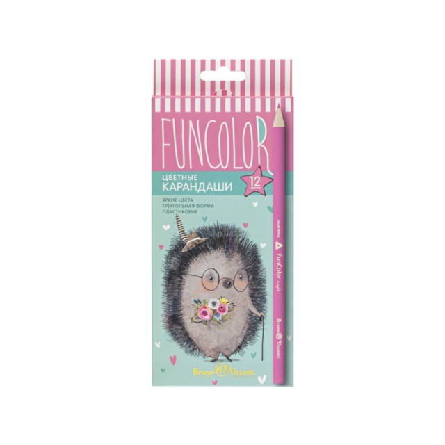 Карандаши цветные 12 цв пластик BV FunColor Медвежон Превью 8