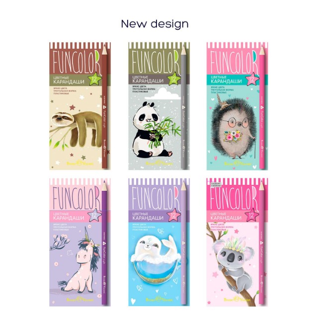 Карандаши цветные 12 цв пластик BV FunColor Медвежон Превью 7