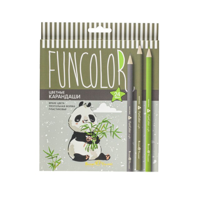 Карандаши цветные 24 цв пластик BV FunColor Коты трех Превью 2