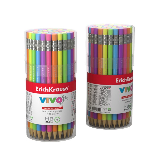 Карандаш мех. 0.5мм EK Vivo с ластиком ассорти Превью 1