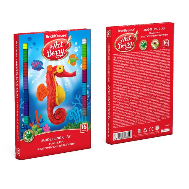 Пластилин 16 цв EK Artberry с Алоэ Вера 288гр со стеком Превью 5