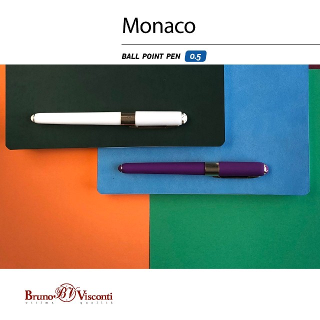 Ручка подар шар BV Monaco синяя 0,5мм фиолетовый корпус Превью 7