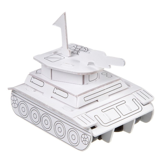 Творч Сборная модель 3D Танк для раскрашивания с инерц мех. Превью 2