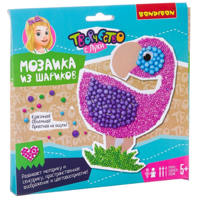 Творч Мозаика из шариков Фламинго