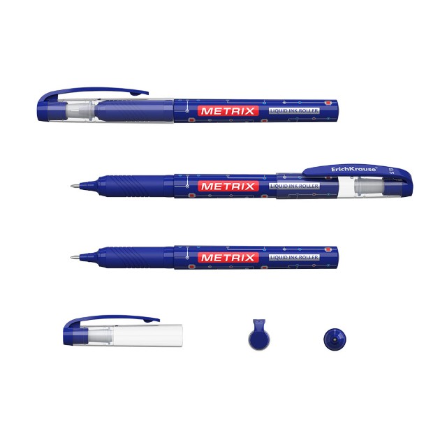 Ручка роллер синяя EK Metrix корпус синий 0,45мм Превью 1
