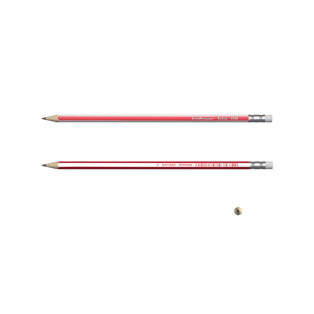 Карандаш ч/гр HB EK Extra с/ластиком полосат корп Превью 1