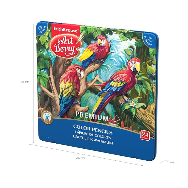 Карандаши цветные 24 цв EK Artberry мет/уп Превью 6