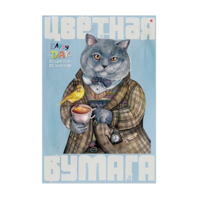 Цв. бумага А4 10л 10цв немел Мультики одност папка Превью 4