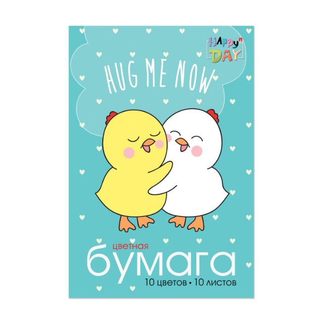 Цв. бумага А4 10л 10цв немел Мультики одност папка Превью 1