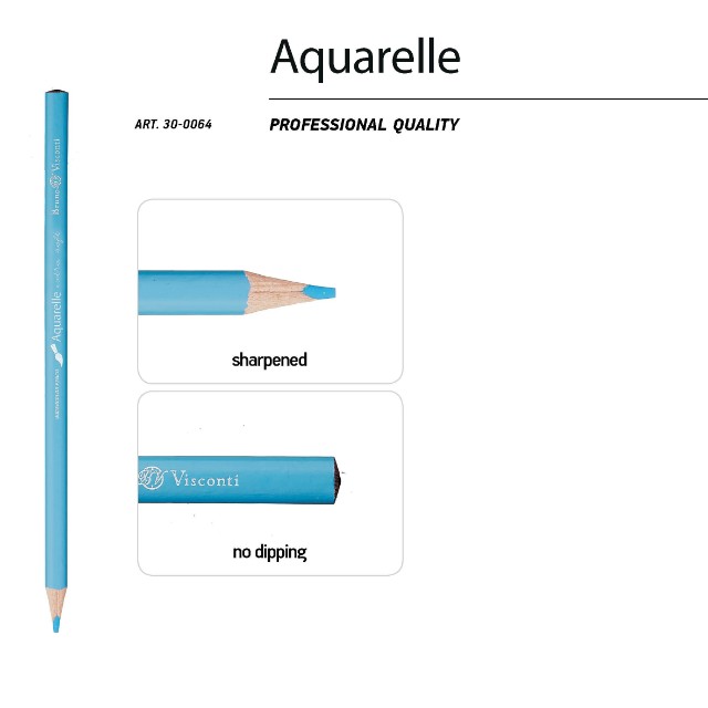 Карандаши цветные 24 цв акварел BV Aquarelle треуг, мет. коробка Превью 3