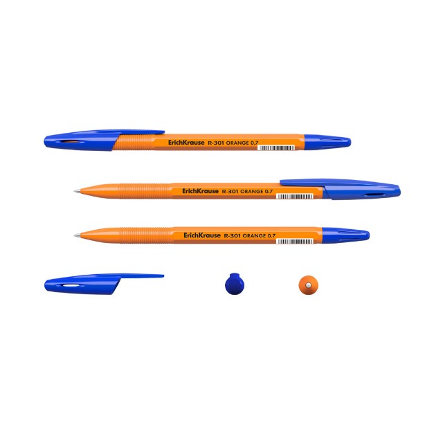 Ручка шариковая синяя EK R-301 Orange Stick оранж корпус 0.7мм Превью 1