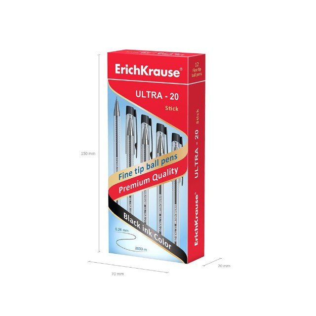 Ручка шариковая черная EK G-Soft Ultra L-20 прозр корпус 0,7мм Превью 4