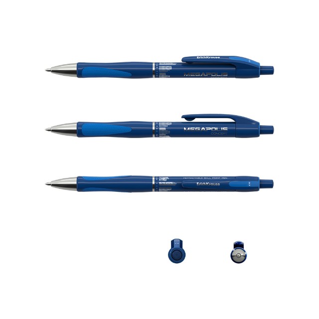 Ручка шариковая синяя EK Megapolis Concept  автомат 0.7 блистер Превью 2