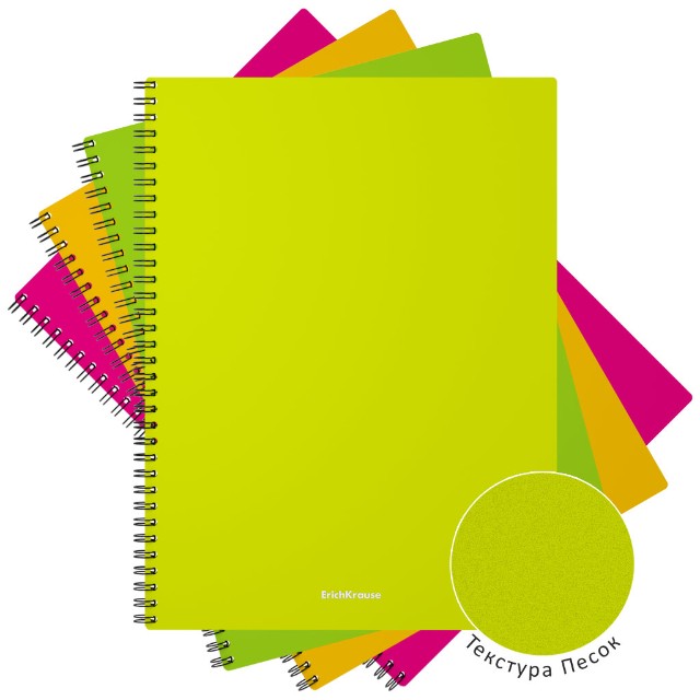 Тетрадь А4 пласт обл 60л кл спир ЕК Neon Превью 3