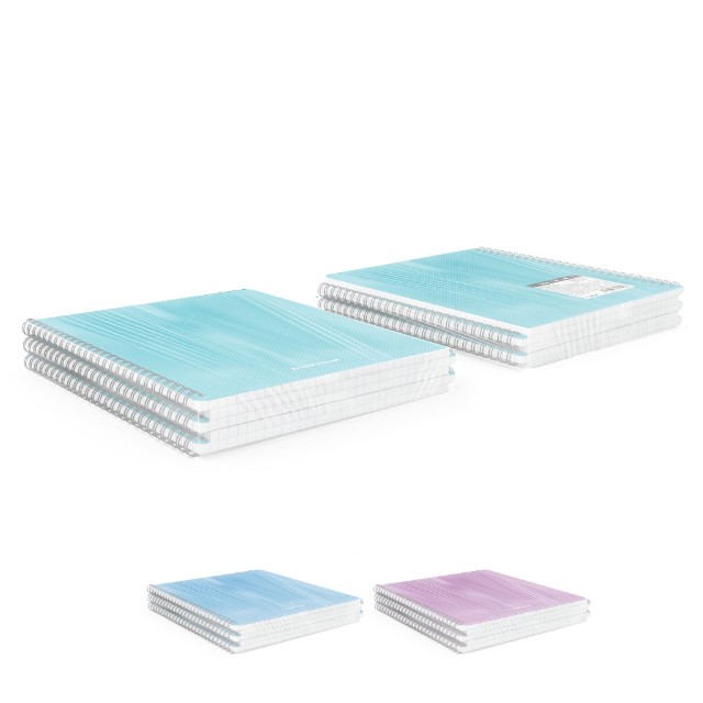 Тетрадь А5 пласт обл 60л кл спир EK GLANCE Vivid Превью 1