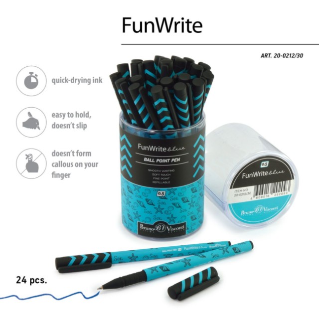 Ручка шариковая синяя BV FunWrite Морская 0.5 Превью 3