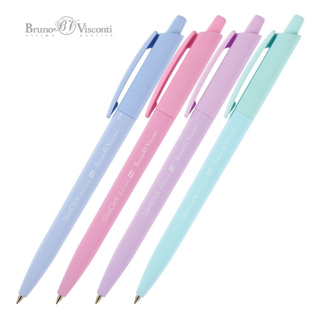Ручка шариковая синяя BV SlimClick Zefir 0.5мм автомат пастель