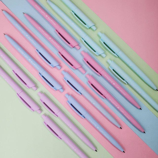 Ручка шариковая синяя BV SlimClick Zefir 0.5мм автомат пастель Превью 7