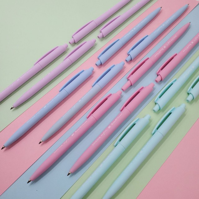 Ручка шариковая синяя BV SlimClick Zefir 0.5мм автомат пастель Превью 2