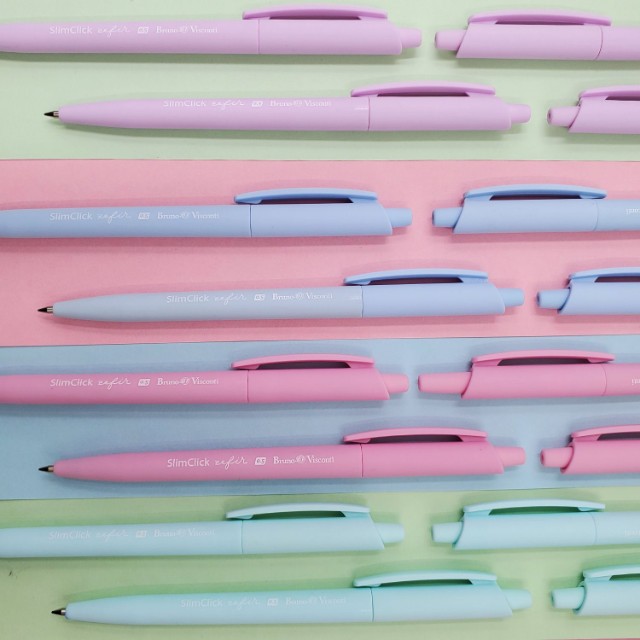 Ручка шариковая синяя BV SlimClick Zefir 0.5мм автомат пастель Превью 1