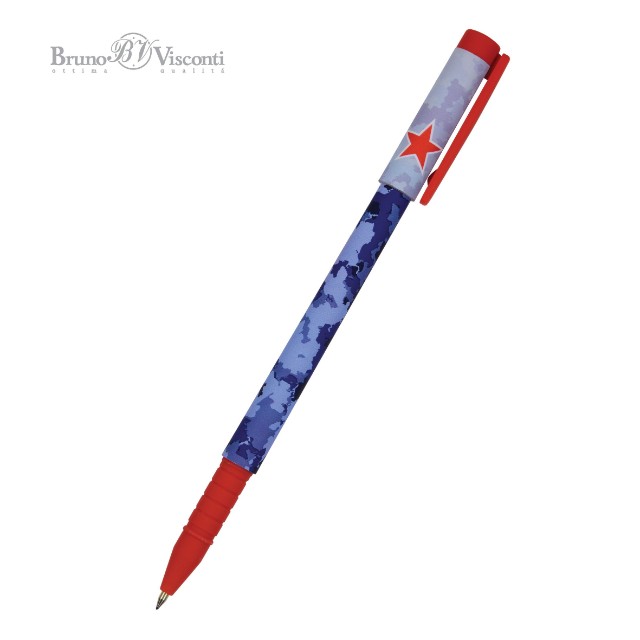 Ручка шариковая синяя BV FunWrite Military 0.5 принт Превью 2
